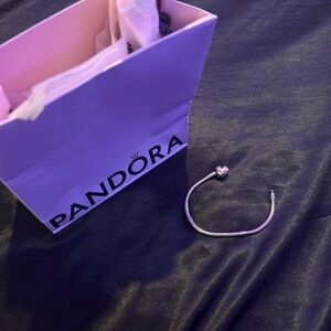 Pandora Heart Clasp Snake Chain Bracelet